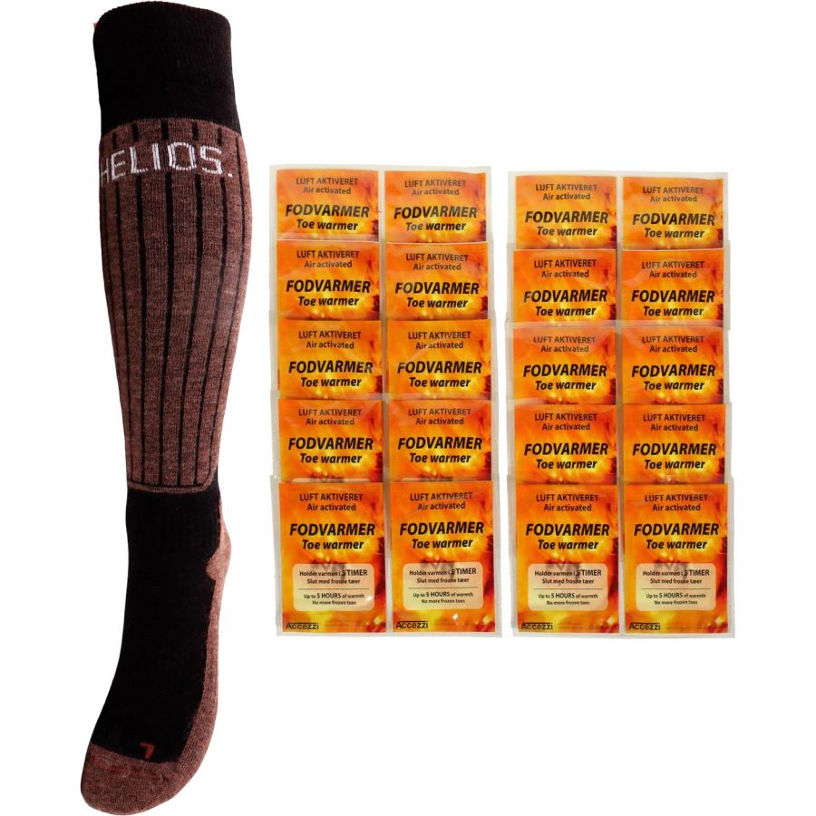 Accezzi Fodvarmer/Helios Merino One 60 sæt, unisex, brun - Billede 2