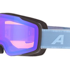 Alpina TAOS Q-Lite Skibrille – S2 Smoke Linse (Black/Blue Matt)