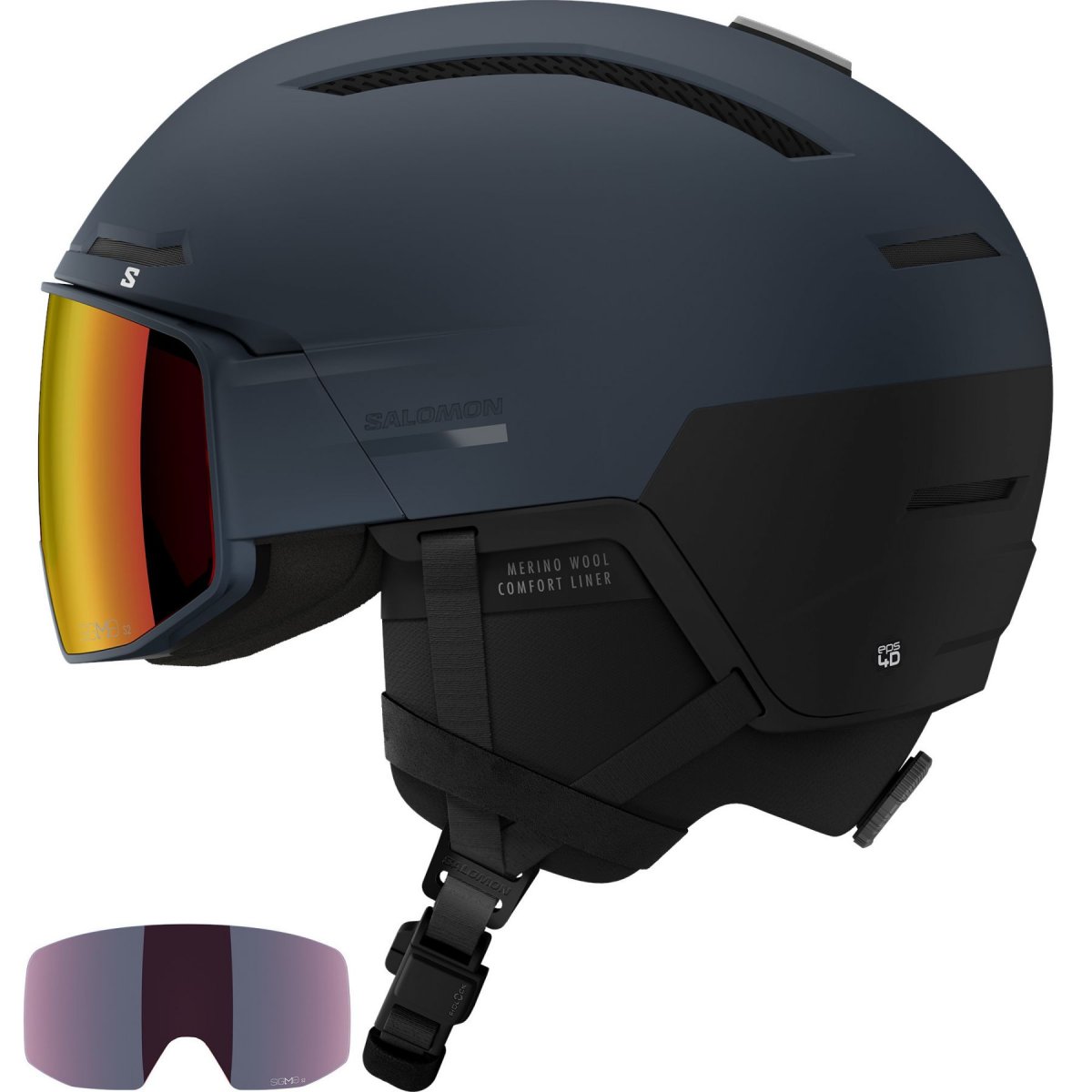 Salomon Driver Prime Sigma Plus, skihjelm med visir, mørkeblå