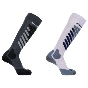 Salomon S/Access, skistrømper, 2-pak, grå/hvid
